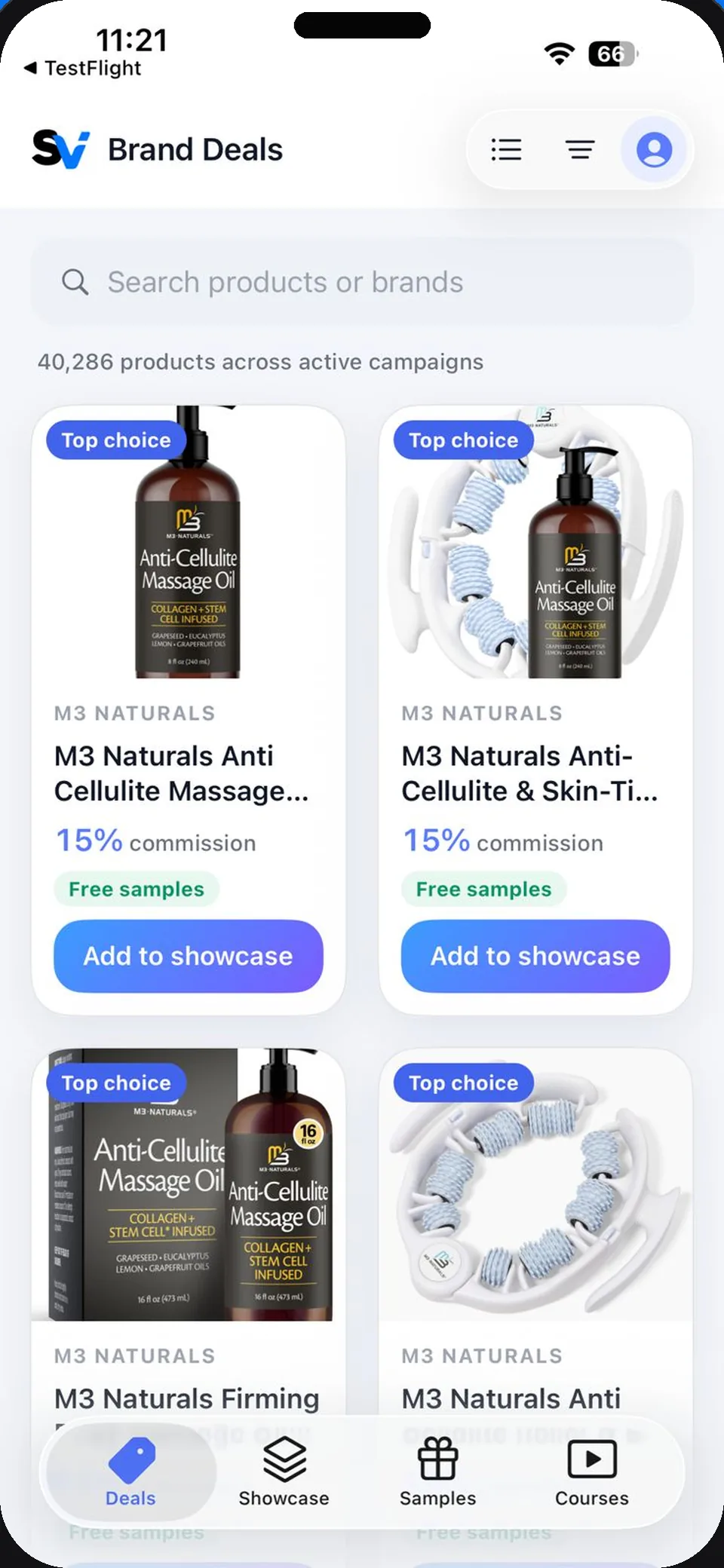 Stay Viral app Brand Deals screen