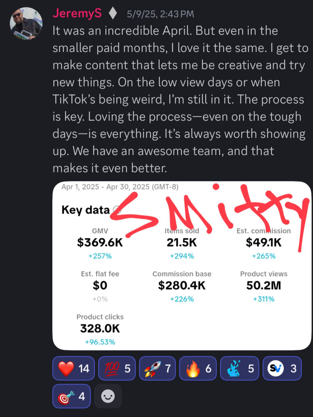 Creator earnings screenshot