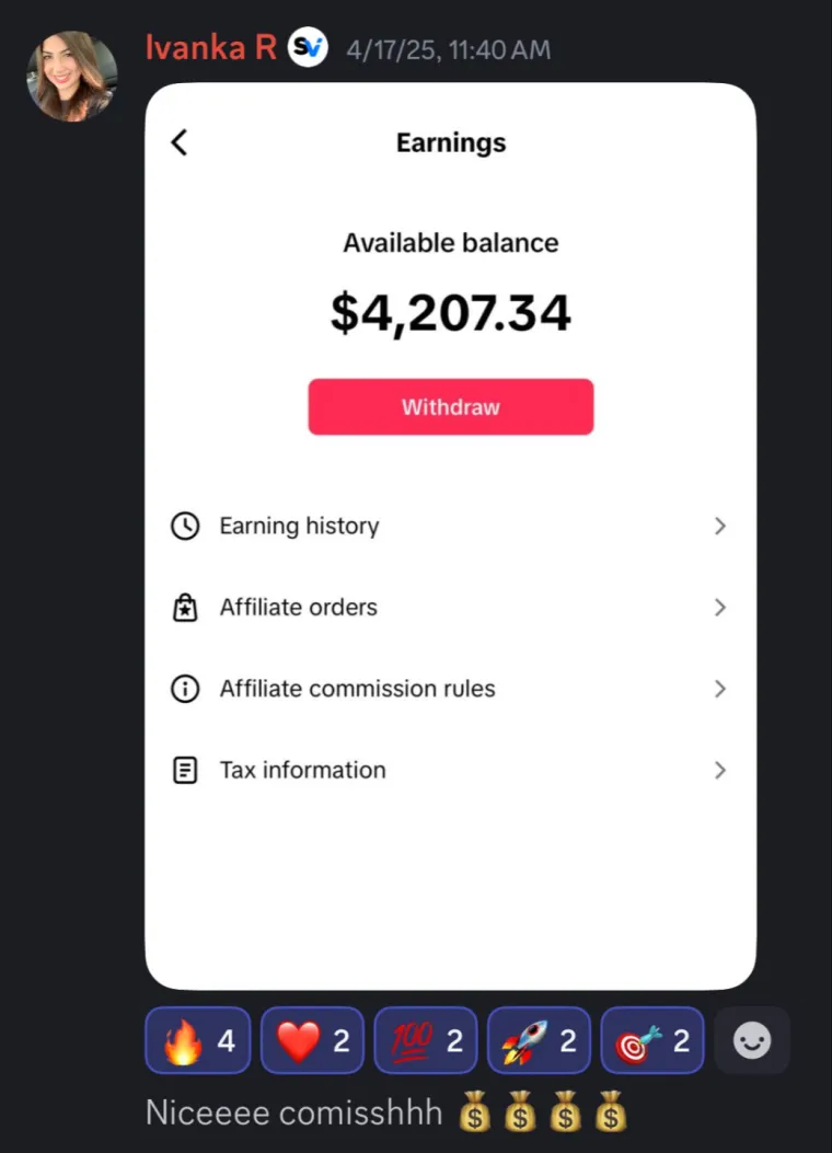 Stay Viral student earnings screenshot